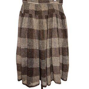 Carole Little for Saint Tropez West Midi Skirt SZ 6 Plaid Boho Chic Y2K
